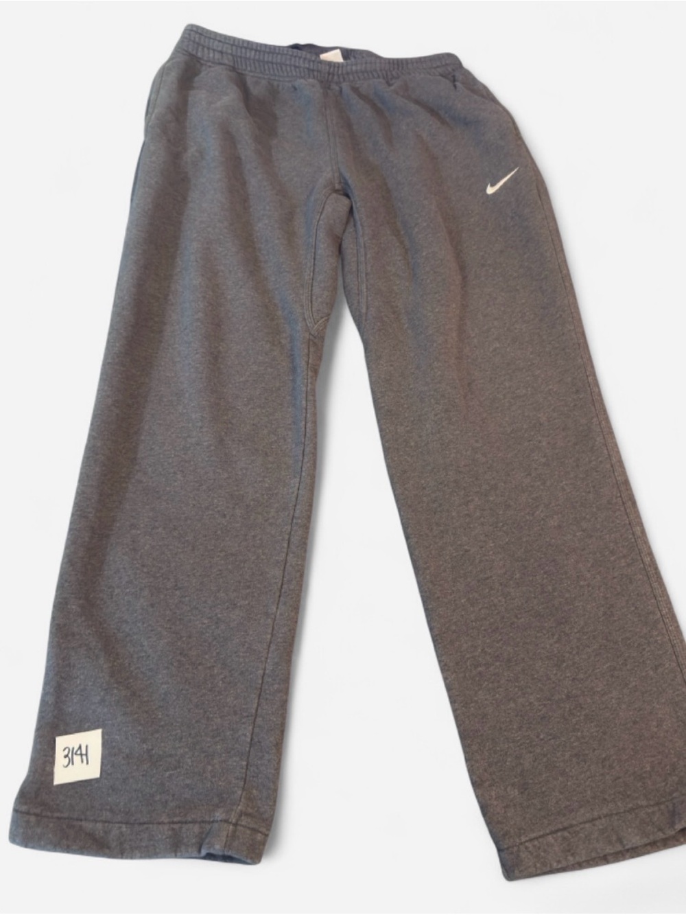 Nike Gray Men's Sweatpants - Wide-Leg Joggers with Swoosh